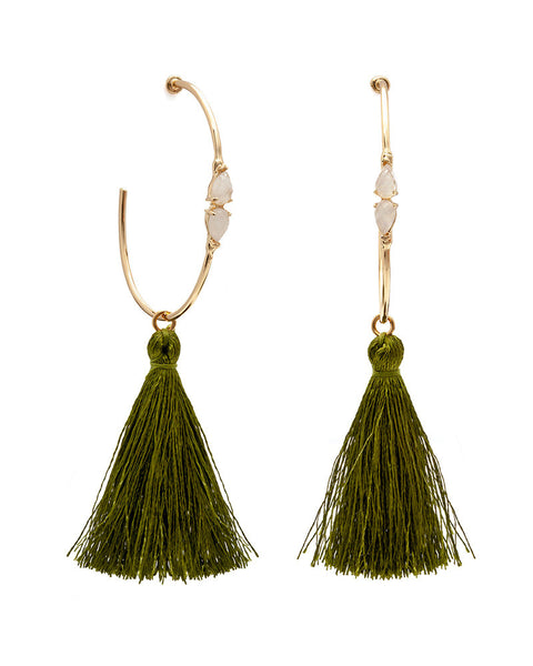 Olive & Green Nyasha Tassel Earrings – Marabou Essentials